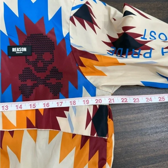 Reason Aztec Skull Anorak Windbreaker Hoodie - Picture 2 of 6